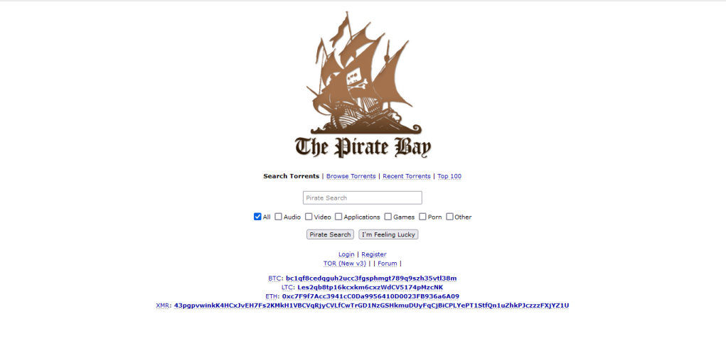 Баннер The Pirate Bay