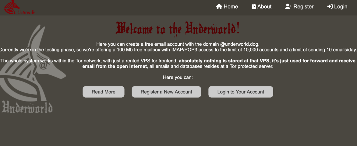 Баннер Underworld Email