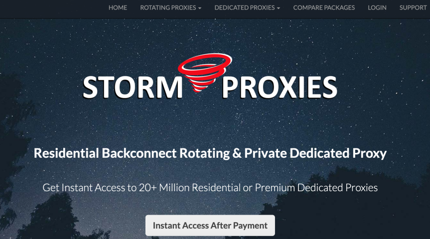 Баннер StormProxies