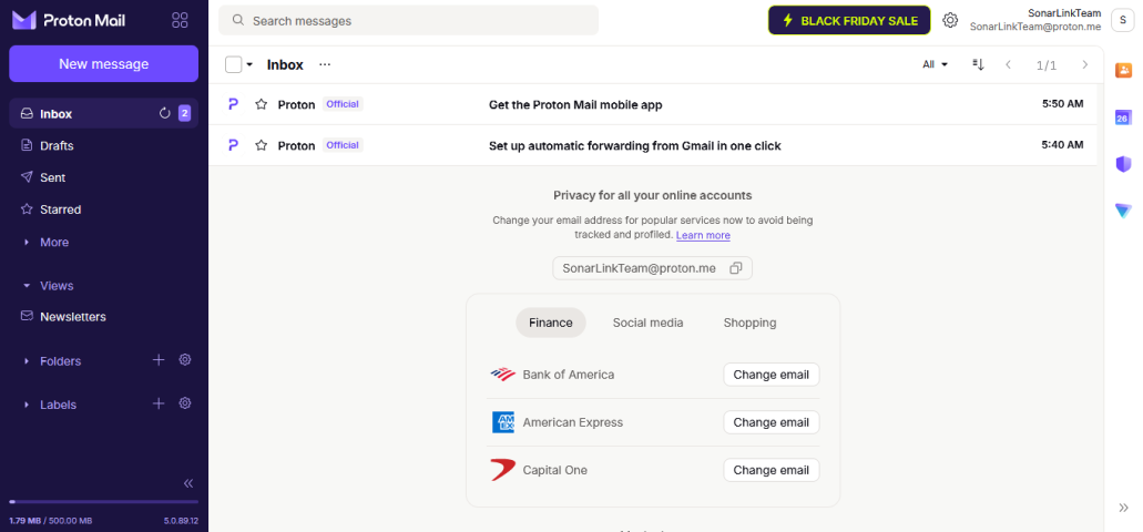 Баннер Protonmail